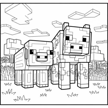 Minecraft Animais Aventura (Desenho para Colorir)