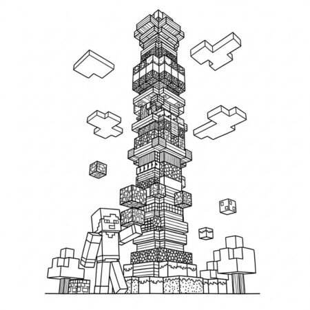 Minecraft Construcao Criativa (Desenho para Colorir)