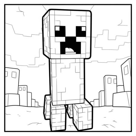 Minecraft Creeper Medo (Desenho para Colorir)