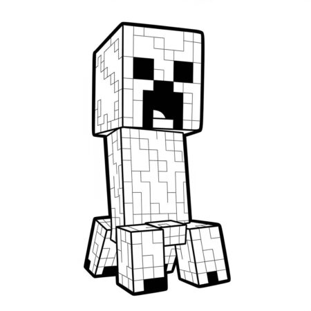 Minecraft Creeper Simples (Desenho para Colorir)