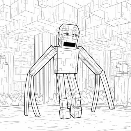 Minecraft Enderman Misterioso (Desenho para Colorir)