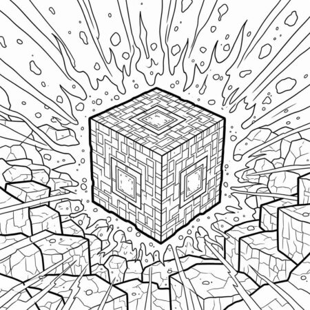 Minecraft Magma de Lava (Desenho para Colorir)