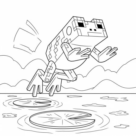 Minecraft Sapo Saltitante (Desenho para Colorir)