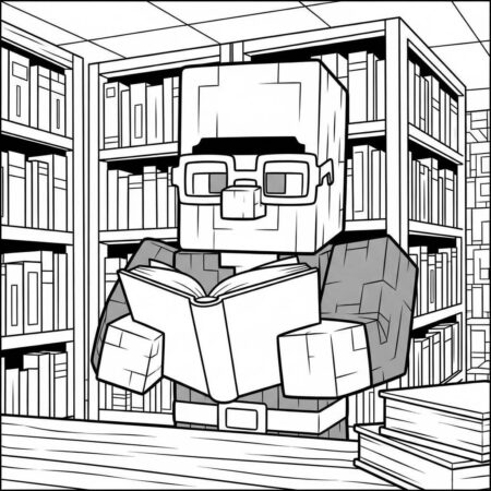 Minecraft Villager Inteligente (Desenho para Colorir)
