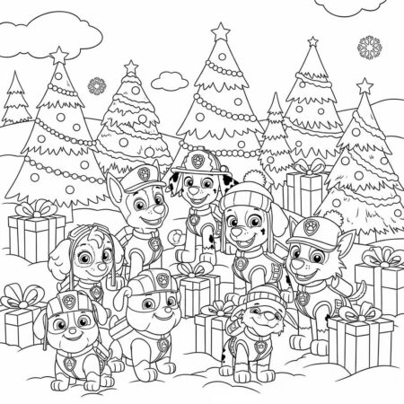 Patrulha Canina Christmas (Desenho para Colorir)
