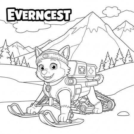 Patrulha Canina Everest (Desenho para Colorir)