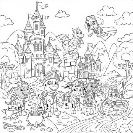 Patrulha Canina Fairytale (Desenho para Colorir)