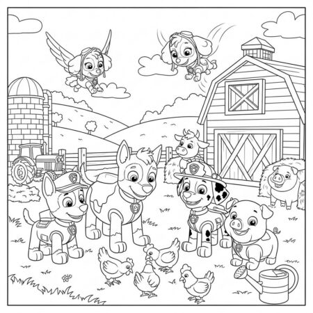 Patrulha Canina Farm (Desenho para Colorir)