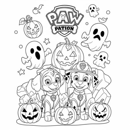Patrulha Canina Halloween (Desenho para Colorir)