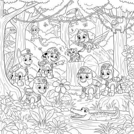 Patrulha Canina Jungle (Desenho para Colorir)
