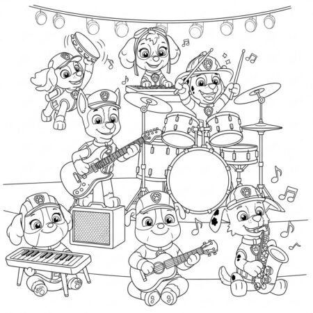 Patrulha Canina Music (Desenho para Colorir)