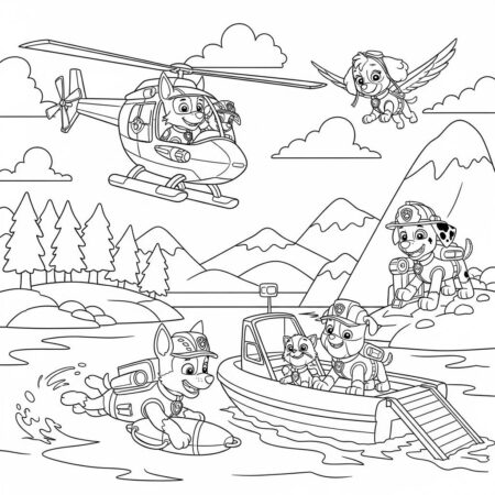 Patrulha Canina Rescue (Desenho para Colorir)