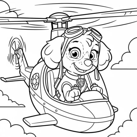 Patrulha Canina Skye (Desenho para Colorir)