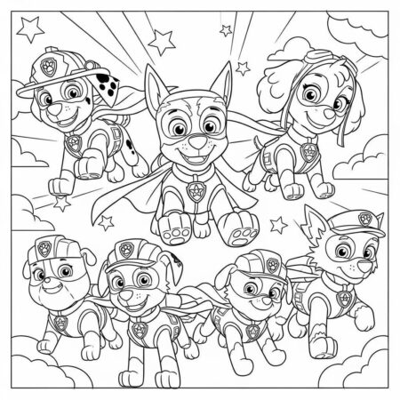 Patrulha Canina Superheroes (Desenho para Colorir)