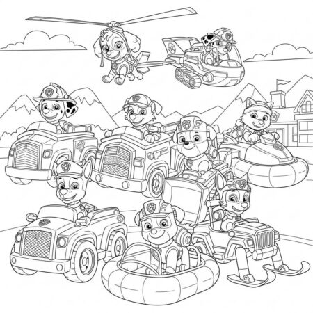 Patrulha Canina Team (Desenho para Colorir)