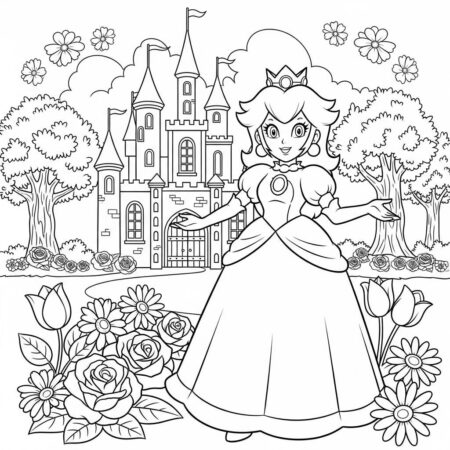 Peach e o Castelo (Desenho para Colorir)