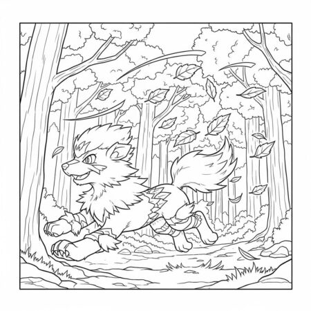 Pokemon Arcanine Forte (Desenho para Colorir)