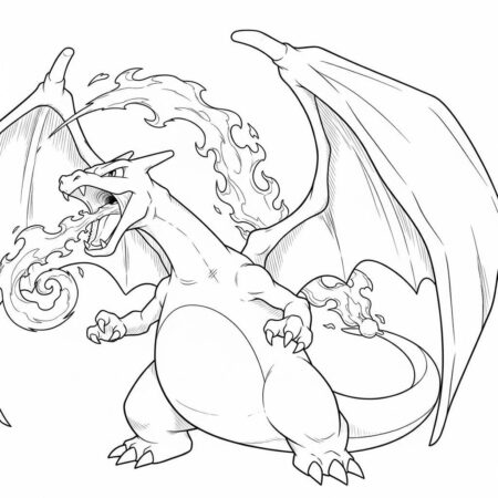 Pokemon Charizard Detalhado (Desenho para Colorir)