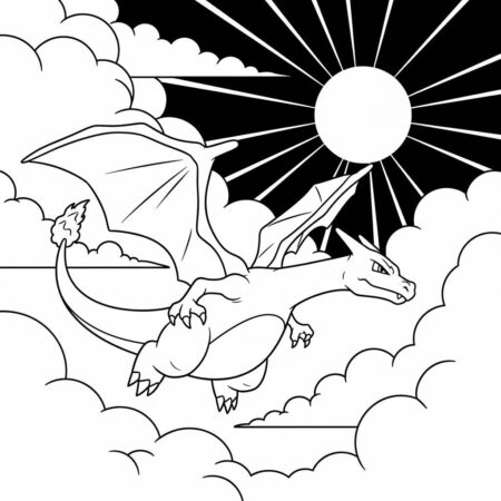 Pokemon Charizard Lindo (Desenho para Colorir)