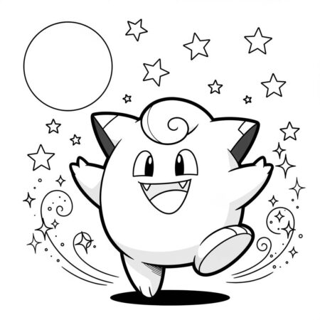 Pokemon Clefairy Lunar (Desenho para Colorir)