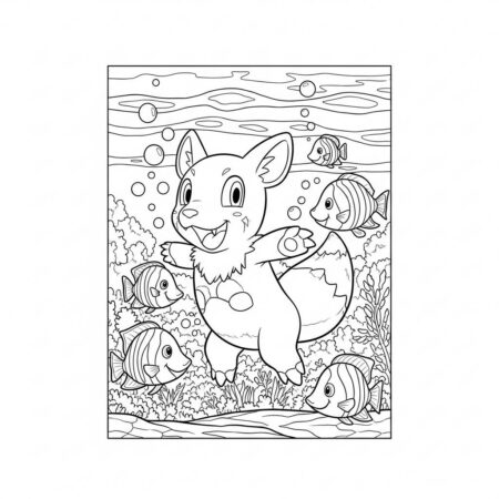 Pokemon Dratini Subaquatico (Desenho para Colorir)