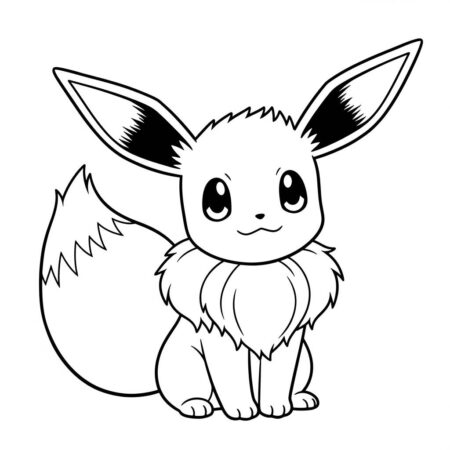 Pokemon Eevee Kawaii (Desenho para Colorir)