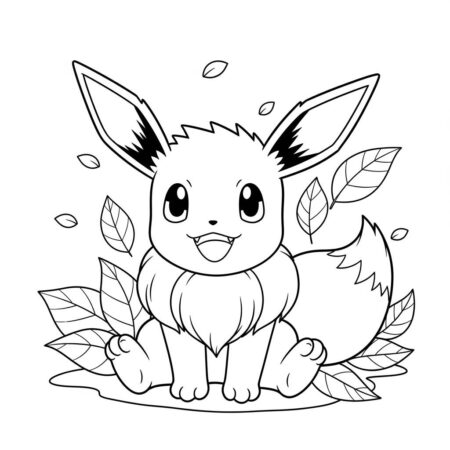 Pokemon Eevee Simples (Desenho para Colorir)