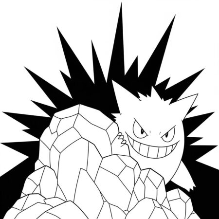 Pokemon Gengar Assustador (Desenho para Colorir)