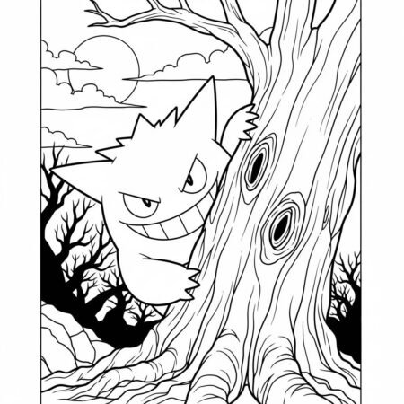 Pokemon Gengar Fantasma (Desenho para Colorir)