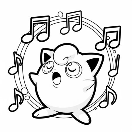 Pokemon Jigglypuff Bonito (Desenho para Colorir)