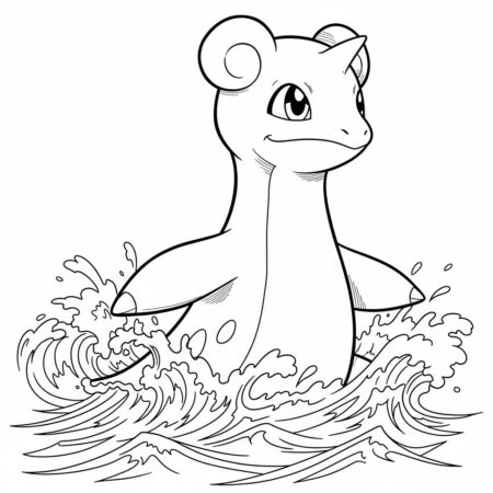Pokemon Lapras Marinho (Desenho para Colorir)
