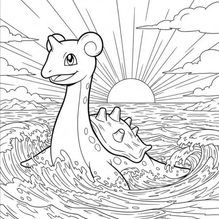 Pokemon Lapras Sereno (Desenho para Colorir)