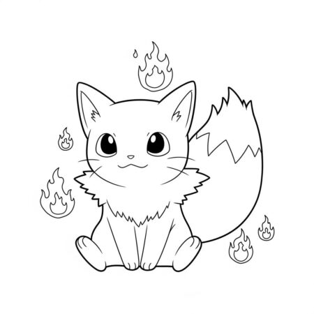 Pokemon Litten Fofinho (Desenho para Colorir)