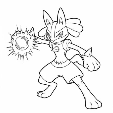 Pokemon Lucario Guerreiro (Desenho para Colorir)