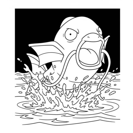 Pokemon Magikarp Saltitante (Desenho para Colorir)