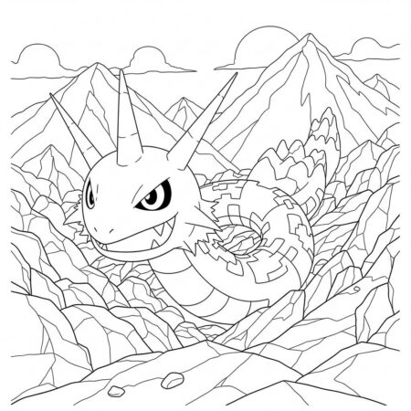 Pokemon Onix Rocoso (Desenho para Colorir)