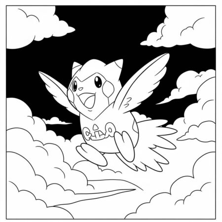Pokemon Pidgey Voando (Desenho para Colorir)