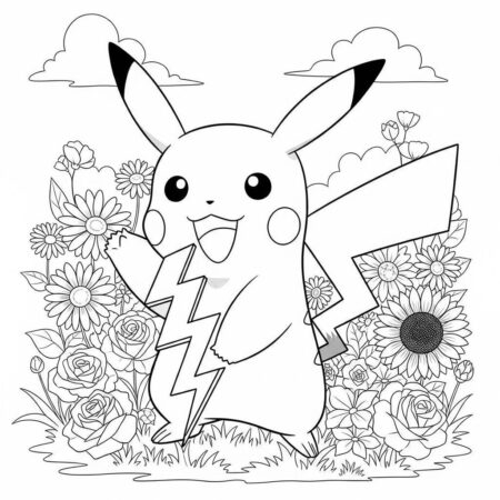 Pokemon Pikachu Fofo (Desenho para Colorir)