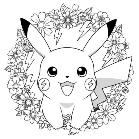 Pokemon Pikachu Fofo (Desenho para Colorir)