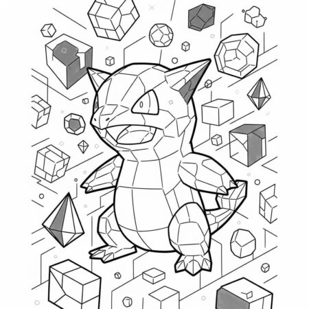 Pokemon Porygon Digital (Desenho para Colorir)