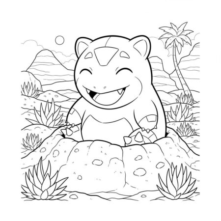 Pokemon Sandshrew Areia (Desenho para Colorir)