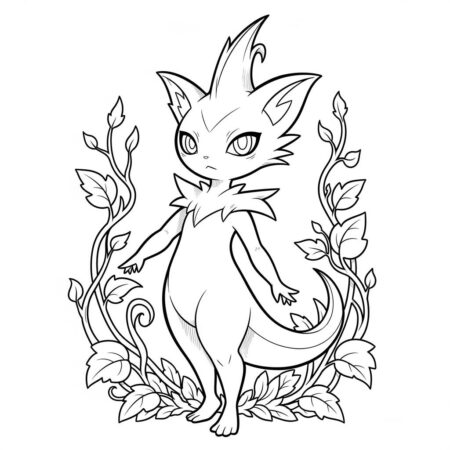 Pokemon Snivy Elegante (Desenho para Colorir)