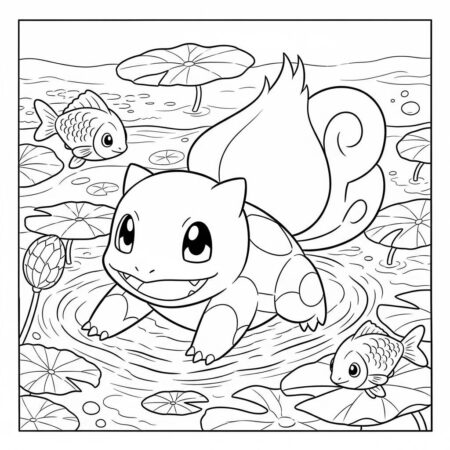 Pokemon Squirtle Aquatico (Desenho para Colorir)