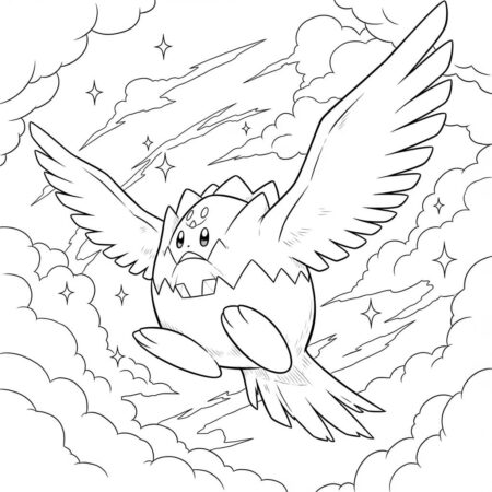 Pokemon Togekiss Voador (Desenho para Colorir)