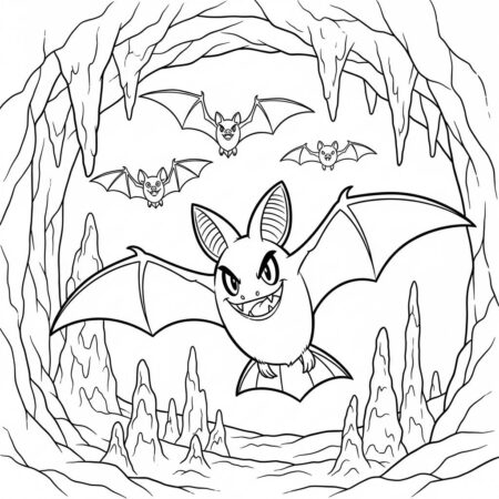Pokemon Zubat Noturno (Desenho para Colorir)