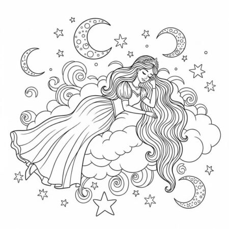 Princesa Sonhadora (Desenho para Colorir)