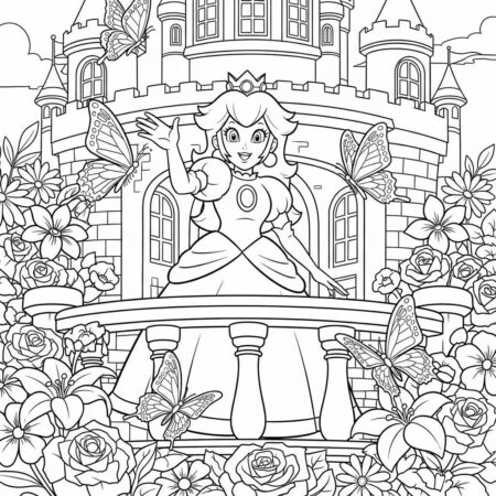 Princess Peach No Castelo (Desenho para Colorir)
