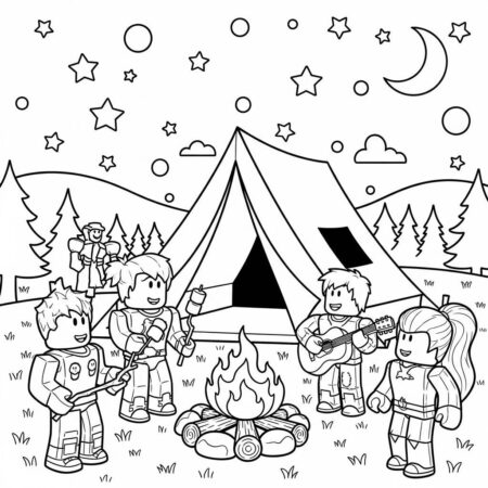 Roblox Acampamento (Desenho para Colorir)