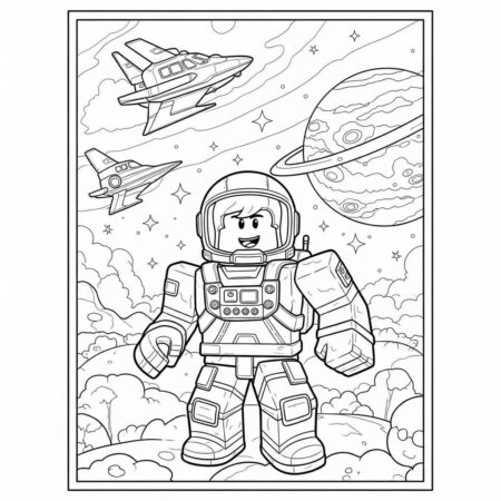 Roblox Aventura no Espaco (Desenho para Colorir)