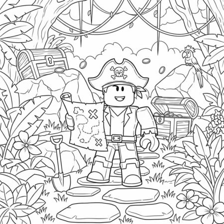 Roblox Caca ao Tesouro (Desenho para Colorir)